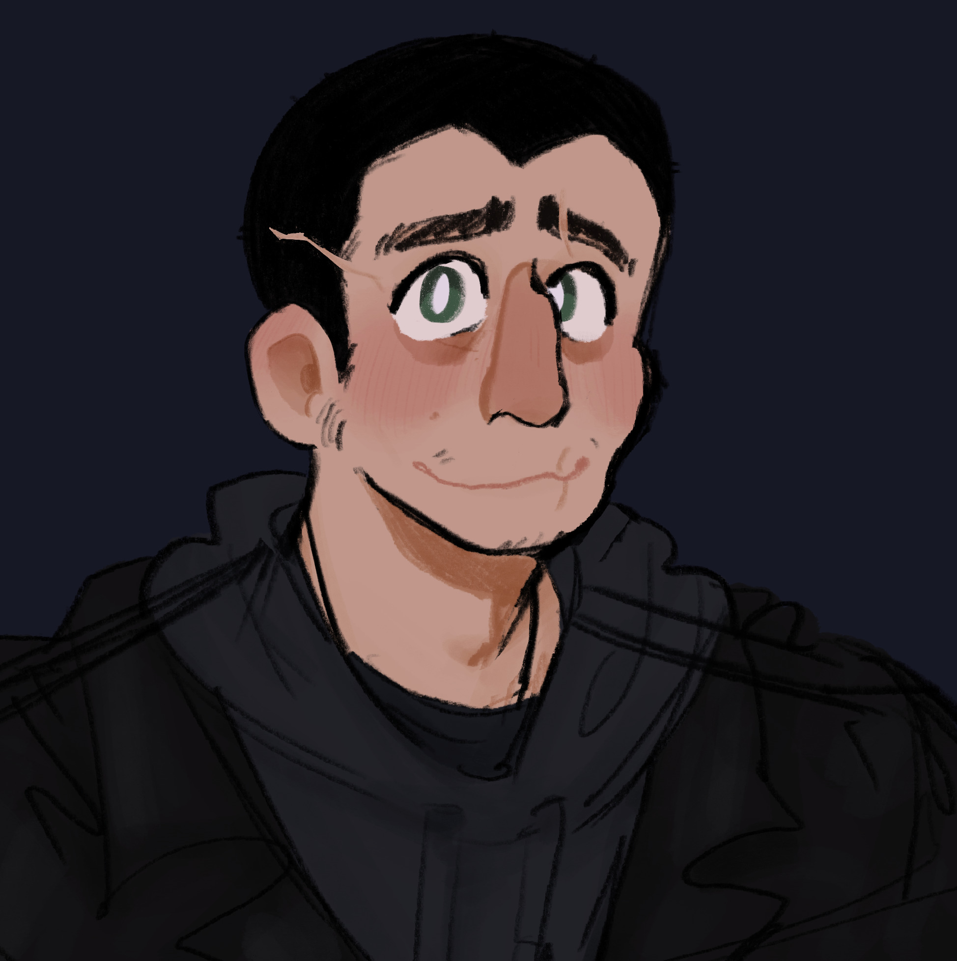 A digital drawing of Evan Kelmp from Dimension 20: Misfits and Magic