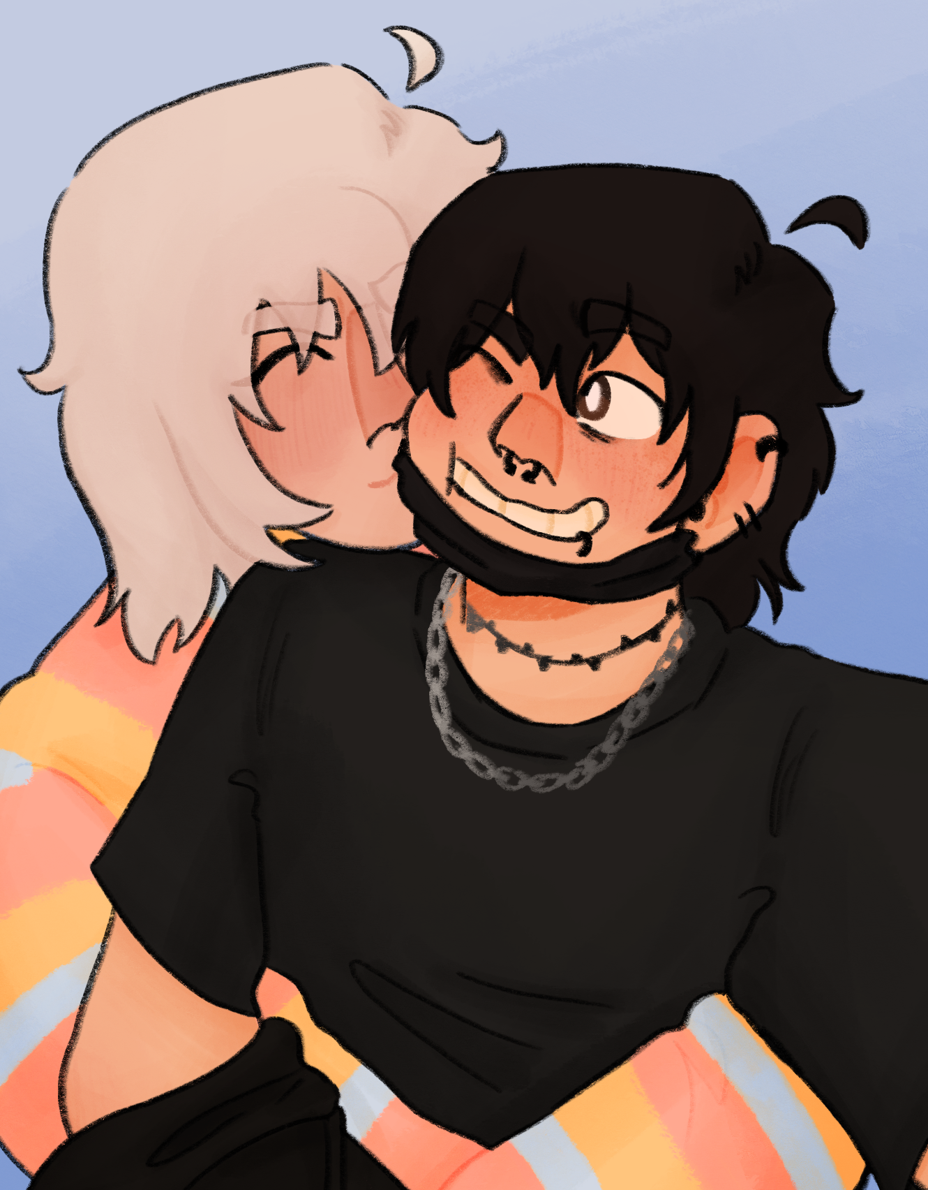 A digital drawing of two original characters named James and Jay